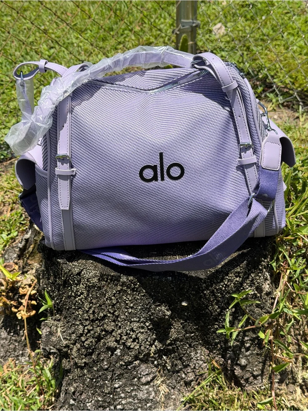 ALO Yoga Lavender Duffel Tote Bag
